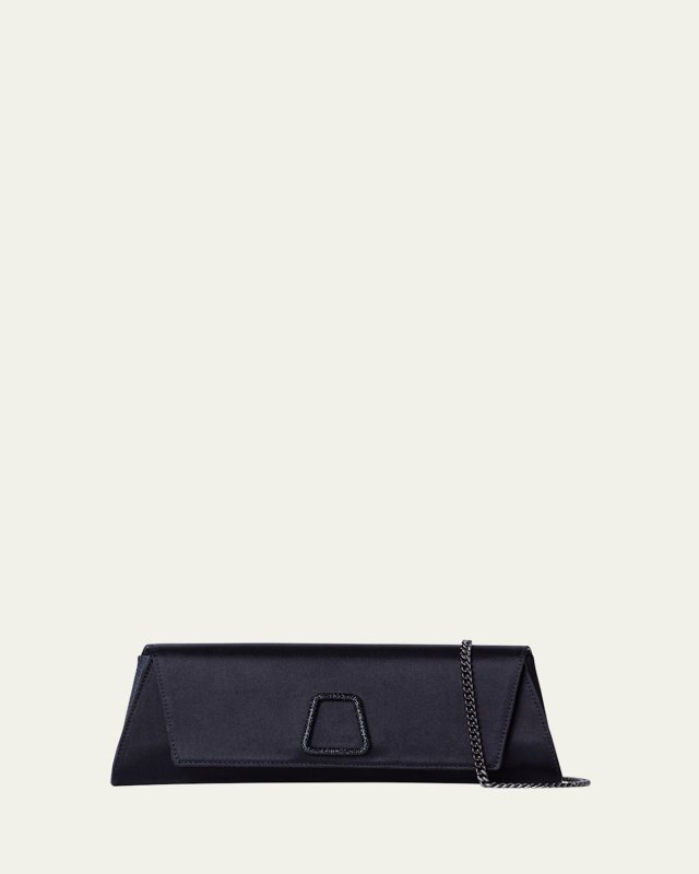 Anouk Satin Clutch Bag with Chain Strap